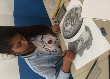 Anjali Ghimire – WINNER Sketch Competition organized by STEM Club Aroma Winner with her Sketch.