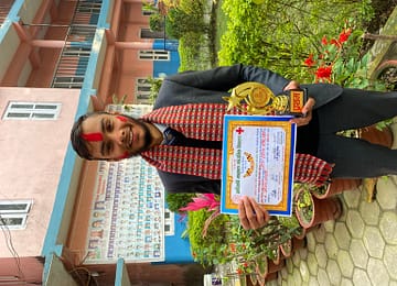 Saugat Acharya WINNER of Inter School Oratory Competition organized by JRC Adikabi